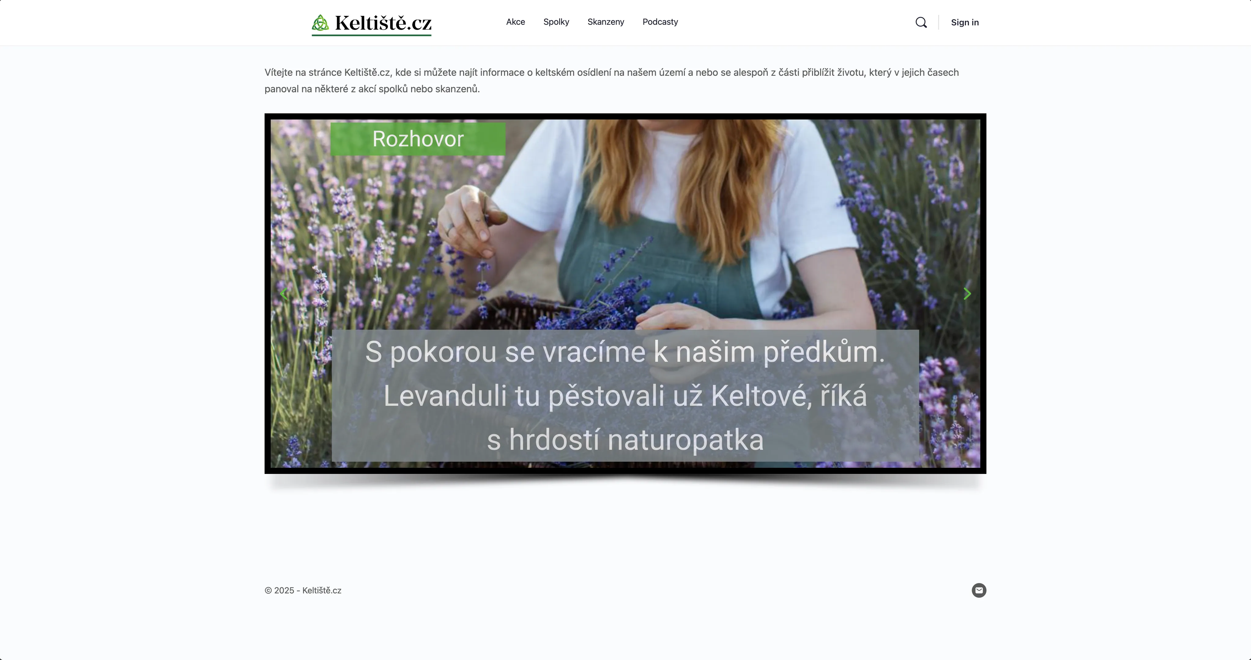 Náhled projektu Keltiště.cz