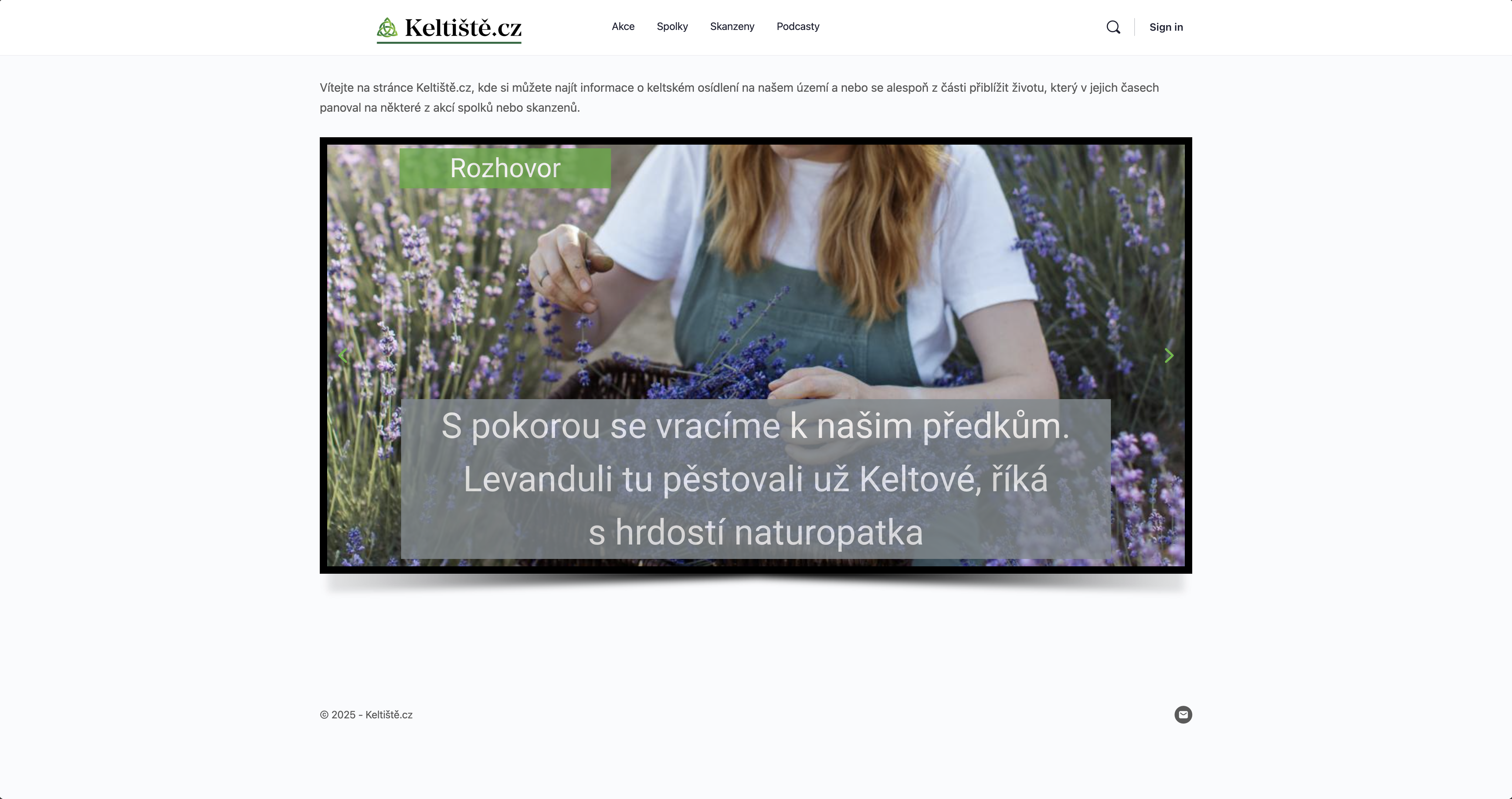 Náhled projektu Keltiště.cz